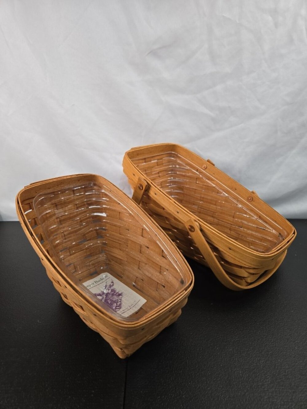 Longaberger Basket Set of 2 with Plastic Liners 1994 And 1995